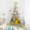 SoBuy | Tipi Kinderregal mit 3 Aufbewahrungsfächer und 6 Tasche | Spielzeugregal | KMB30-WN
