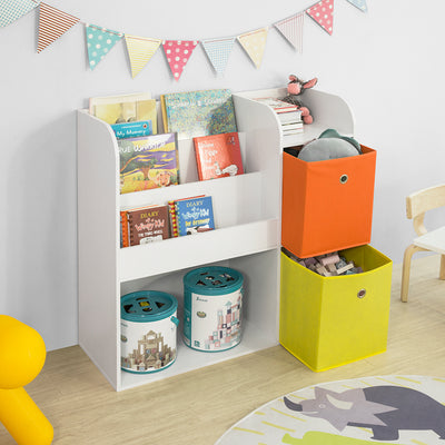 SoBuy | Aufbewahrungsregal für Kinder | Weiß | KMB37-W