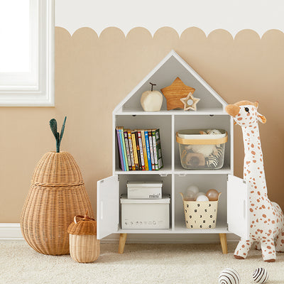 SoBuy | Kinderbücherregal | Spielzeugregal | Hausregal Aufbewahrungsregal für Kinder | KMB58-W