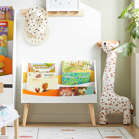 SoBuy | Kinderbücherregal | Spielzeugregal | Aufbewahrungsregal für Kinder | KMB63-W