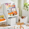 SoBuy | Kinderbücherregal | Standregal Kinderzimmer | Aufbewahrungsregal Weiß | KMB65-W