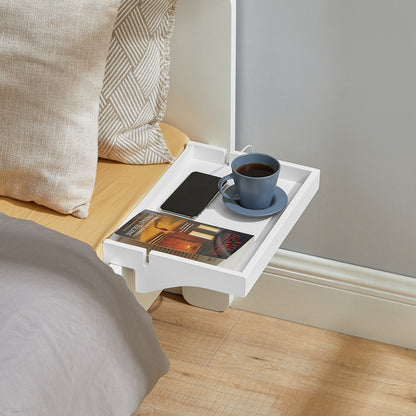 SoBuy | Bettablage | mit Kabelführung | Nachttisch Bambus | NKD01-W
