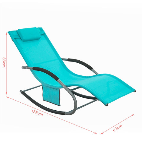 Sobuy | Zahrada Lounger | Sun Lounger s taškou | Lounge židle tyrkysová | OGS28-HB