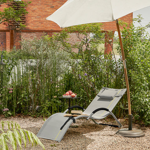 Sobuy | Zahrada Lounger | Sluneční Lounger | Ležící židle světle šedá | OGS38-HG