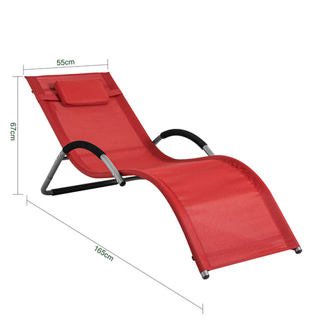 Sobuy | Zahrada Lounger | Sluneční Lounger | Červená židle červená | OGS38-R
