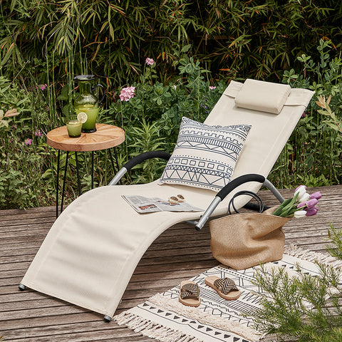 Sobuy | Zahrada Lounger | Sluneční Lounger | Lanking Chair White | OGS38-W