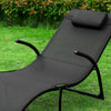 Sobuy | Zahrada Lounger | Sun Lounger skládací | Zámek židle černá | OGS45-SCH