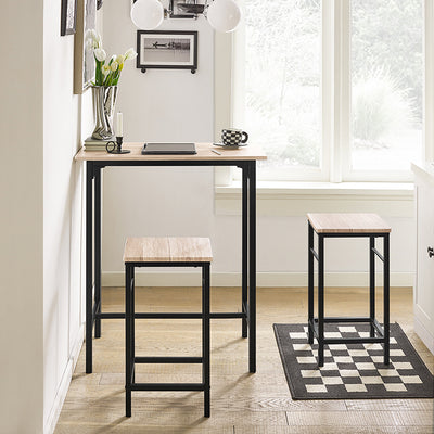 SoBuy | Bartisch mit 2 Hockern | Bartisch set | 3-teilig | OGT10-N