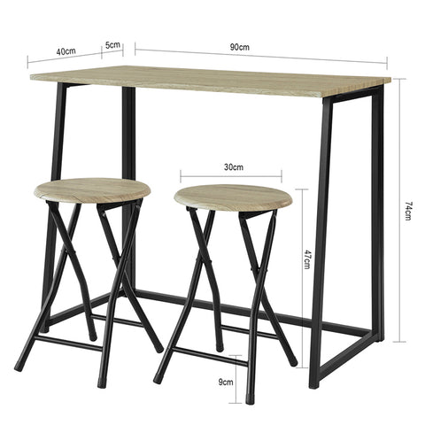 Sobuy | Jídelní stůl s 2 stoličkami | Skládací stůl | Kuchyňský stůl | OGT18-N