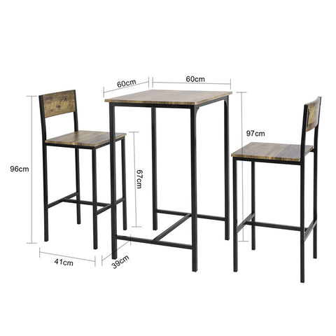 Sobuy | Bart stůl s 2 barové stoličky | Bartisch set | 3-díl | OGT27-N
